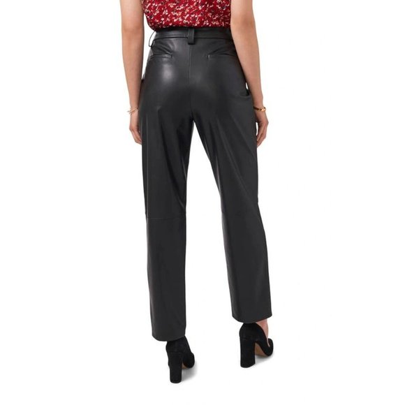 VINCE CAMUTO Straight Leg Black Faux Leather Pants - Size 8 - Picture 3 of 5